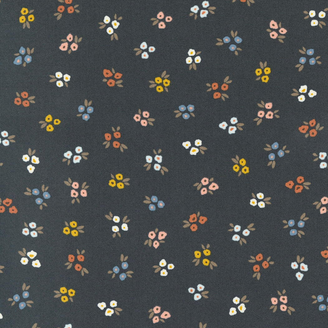 Dawn on the Prairie Sweet Ditsy in Charcoal by Moda continuous cuts of Quilter's Cotton Fabric