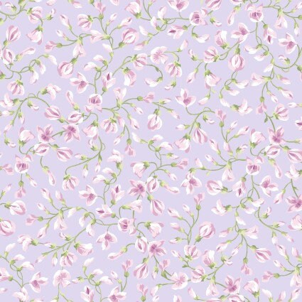 Sugar Lilac Buds in Purple by Maywood Studio continuous cuts of Quilter's Cotton Fabric