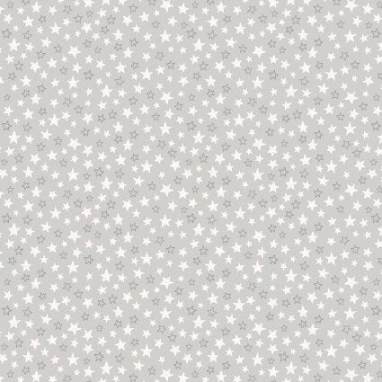 Special Delivery Stars in Grey by Lewis & Irene. Continuous Cuts of Quilter's Cotton Fabric