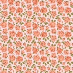 Carol's Roses in Pink from Delightful Department Store by Poppie Cotton continuous cuts of Quilter's Cotton Fabric