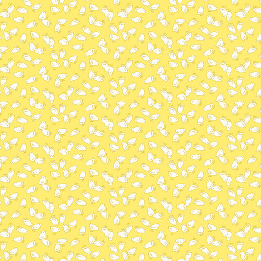 Nana Mae 7 Baby Chicks in Yellow by Henry Glass. Continuous Cuts of Quilter's Cotton