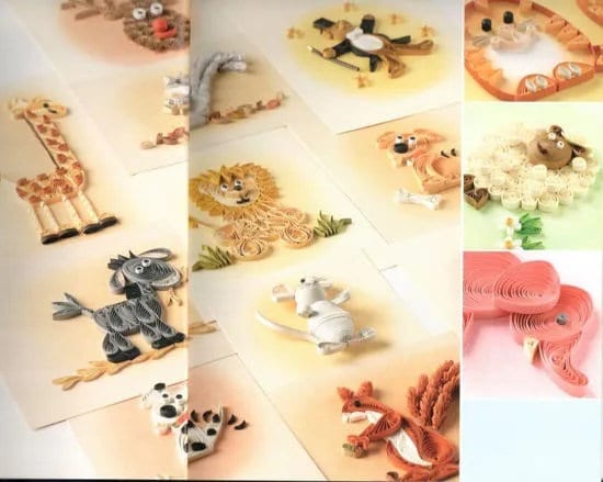 Quilled Animals, a 48 page soft cover book by Search Press with 20 cute creatures to coil and create. Perfect for beginners