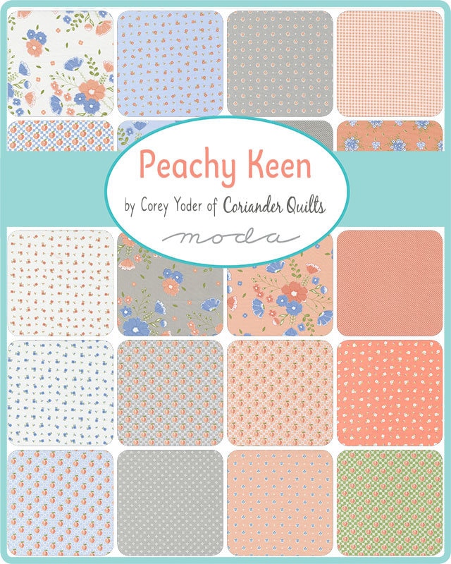 Peachy Keen by Moda Quilter's Cotton Charm Pack of 42 5 x 5 inch squares