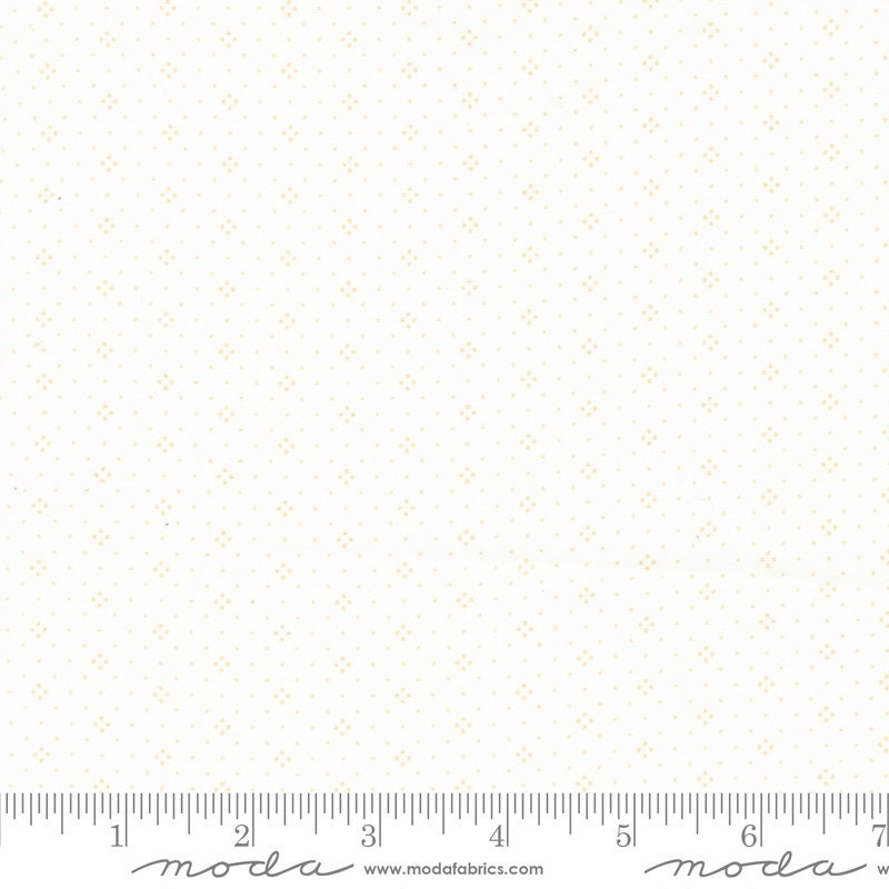 Eyelet in Ivory Latte by Fig Tree & Co for Moda Fabrics Basic Dot Foulard Shirting. Continuous cuts of Quilter's Cotton Fabric