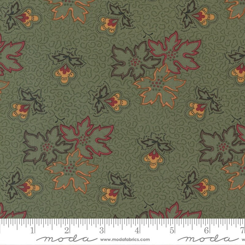 Fluttering Leaves by Kansas Troubles for Moda Fabrics. Quilter's Cotton Mini Charm Pack of 42 2.5 x 2.5 inch squares