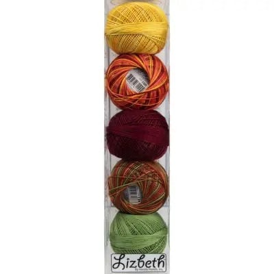 Fall Harvest Specialty Pack of Lizbeth size 20. 5 balls 100% Egyptian Cotton Tatting Thread