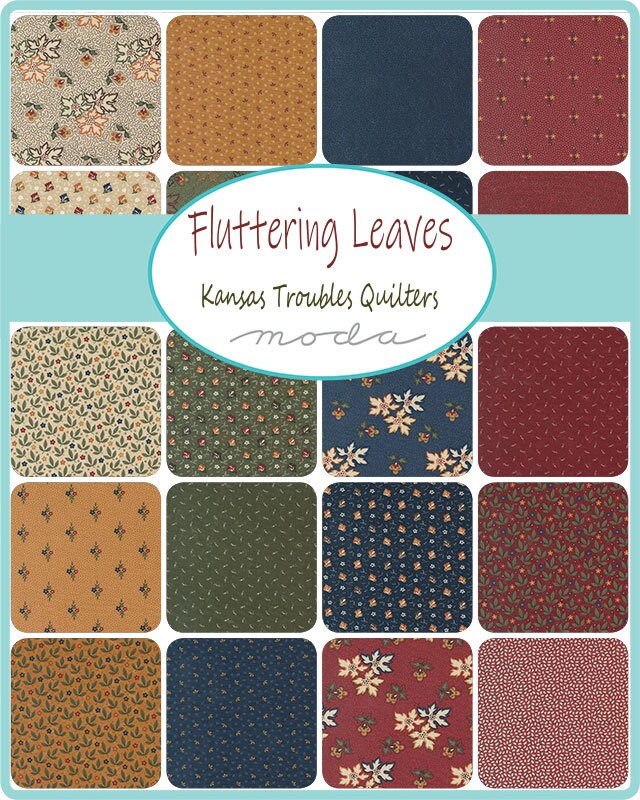 Fluttering Leaves Beechwood Ton Petals Blenders by Kansas Troubles for Moda Fabrics. Continuous cuts of Quilter's Cotton Fabric