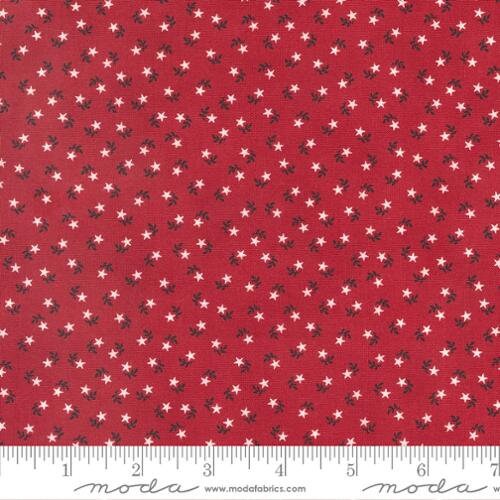 American Gatherings II Star Flower Blenders Stars in Heart Red by Primitive Gatherings for Moda continuous cuts of Quilter's Cotton Fabric