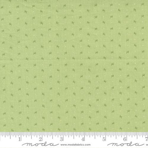 Dinah's Delight Twig & Dot Shirting in Rosemary by Betsy Chutchian for Moda continuous cuts of Quilter's Cotton Fabric
