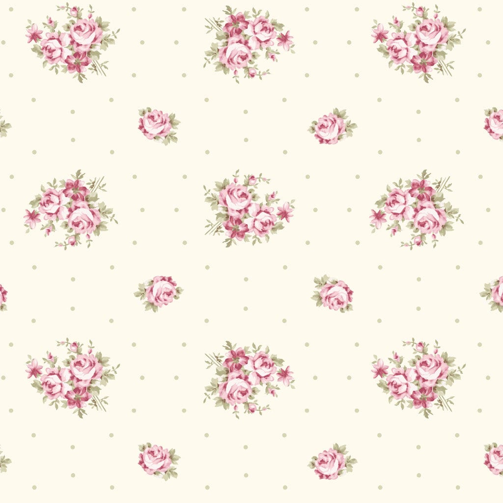 Rose Dot in Light Cream from the French Roses collection by Clothworks continuous cuts of Quilter's Cotton Fabric