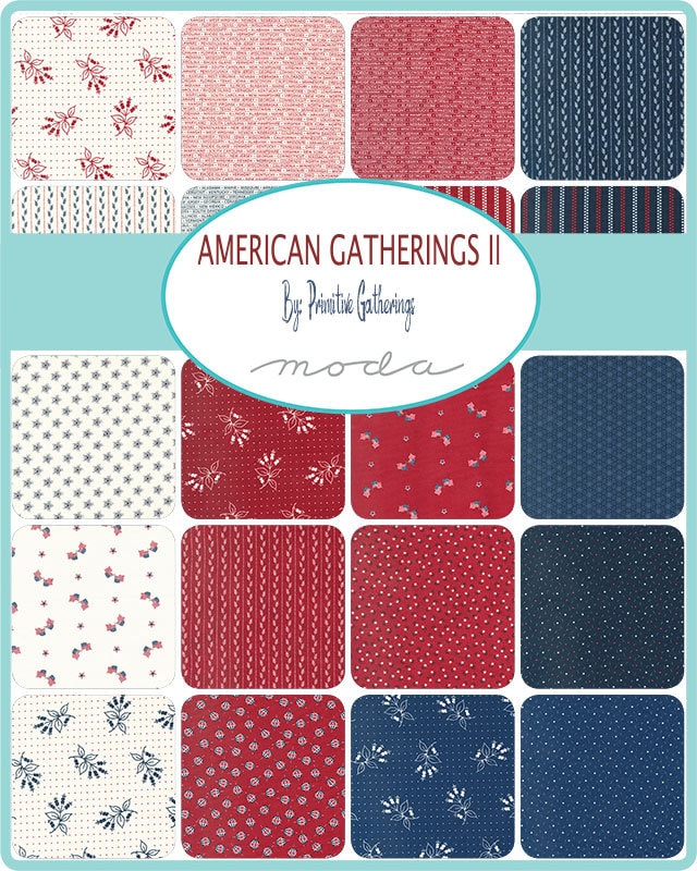 American Gatherings II by Moda Quilter's Cotton Charm Pack of 42 5 x 5 inch squares
