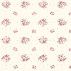 Rose Dot in Light Cream from the French Roses collection by Clothworks continuous cuts of Quilter's Cotton Fabric
