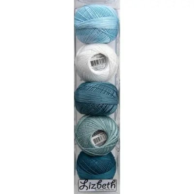 Frozen Waterfall Specialty Pack of Lizbeth size 20. 5 balls 100% Egyptian Cotton Tatting Thread