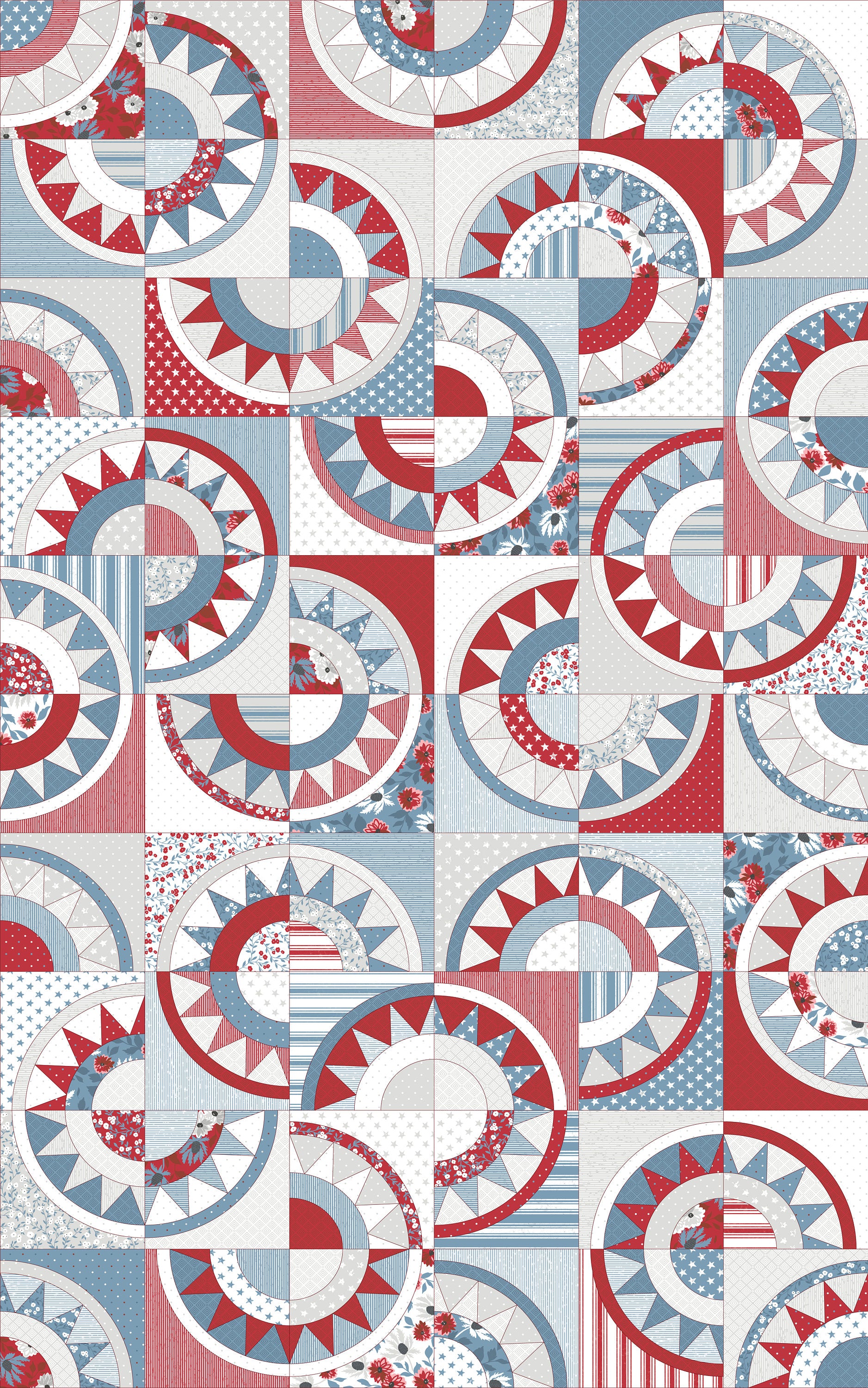 Old Glory by Lella Boutique for Moda Quilter's Cotton Charm Pack of 42 5 x 5 inch squares