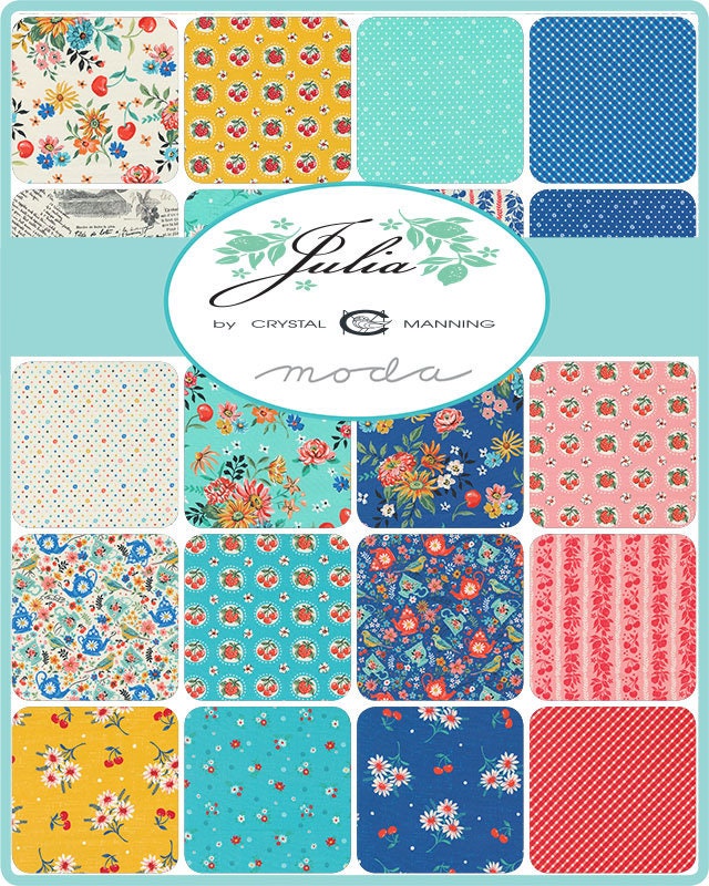 Julia by Crystal Manning for Moda Quilter's Cotton Charm Pack of 42 5 x 5 inch squares