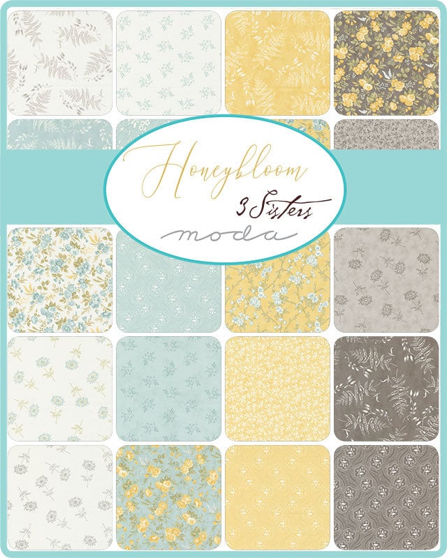 Honeybloom Littlest Leaf Blenders in Milk by 3 Sisters for Moda. Continuous cuts of Quilter's Cotton