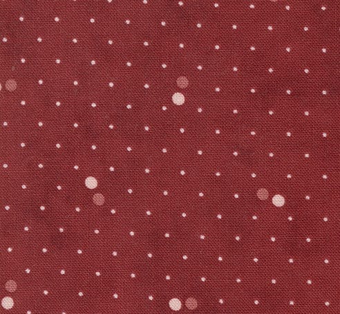 Ridgewood Polka Dot Dance in Cherry by Minick & Simpson for Moda. Continuous cuts of Quilter's Cotton Fabric