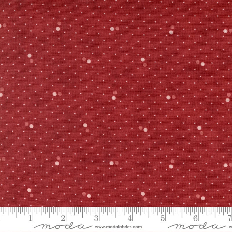 Ridgewood Polka Dot Dance in Cherry by Minick & Simpson for Moda. Continuous cuts of Quilter's Cotton Fabric