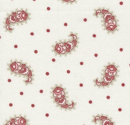 Ridgewood Paisley Dot in Milk by Minick & Simpson for Moda. Continuous cuts of Quilter's Cotton Fabric