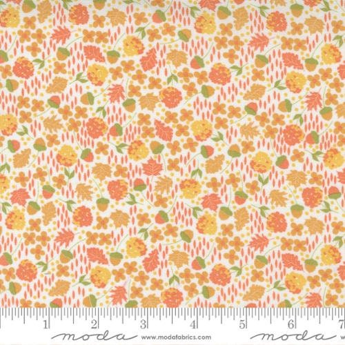 Cozy Up Scattered Ditsy Autumn Fall in Cloud Cinnamon by Corey Yoder for Moda. Continuous cuts of Quilter's Cotton Fabric