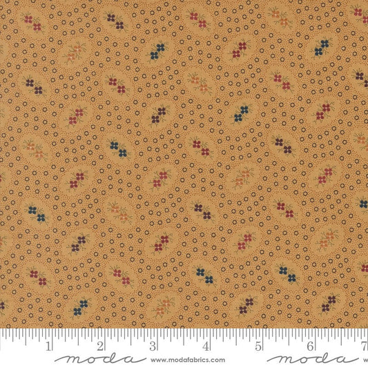Chickadee Landing Twin Bloom Dots in Sunflower by Kansas Troubles for Moda Fabrics. Continuous cuts of Quilter's Cotton Fabric