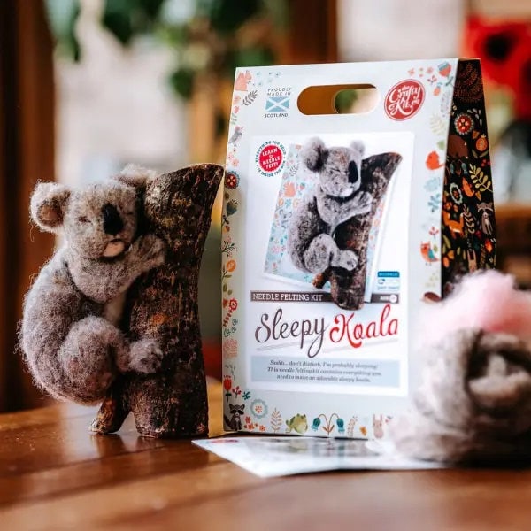 Sleepy Koala Needle Felting Kit by the Crafty Kit Company