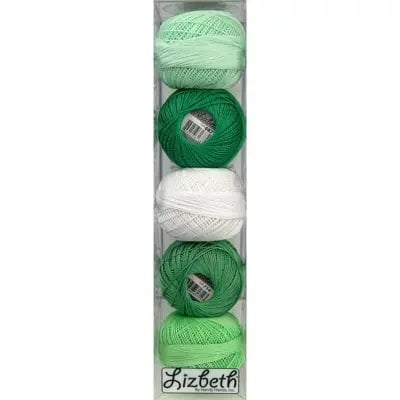 Mint Fresh Specialty Pack of Lizbeth size 20. 5 balls 100% Egyptian Cotton Tatting Thread