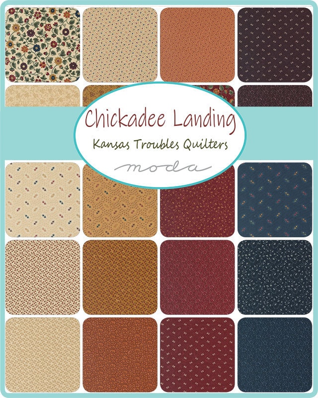 Chickadee Landing Twin Bloom Dots in Crocus by Kansas Troubles for Moda Fabrics. Continuous cuts of Quilter's Cotton Fabric
